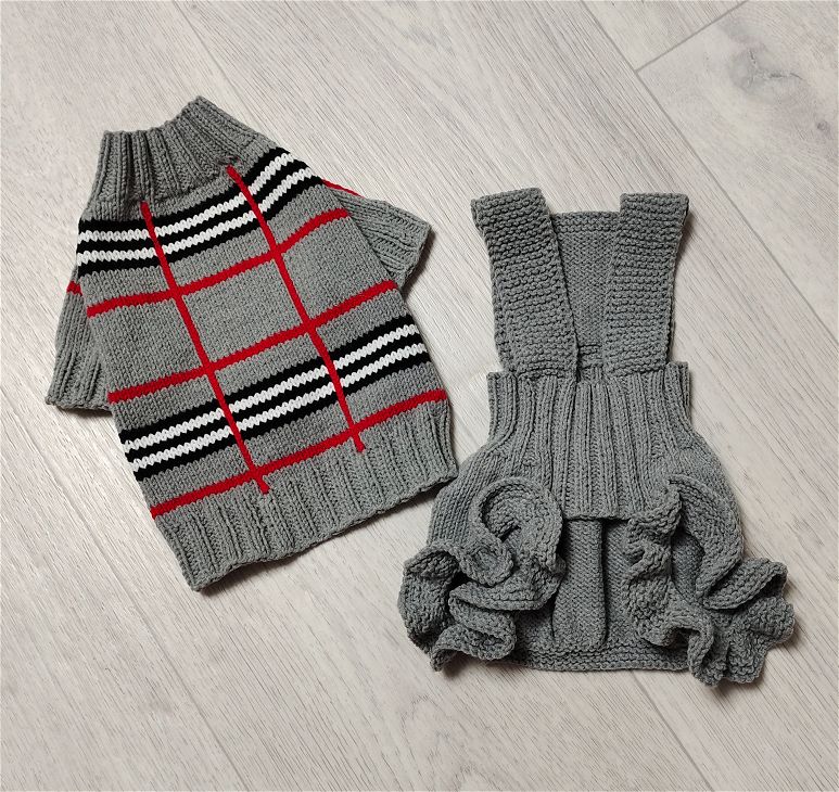 Gray overalls for small dogs