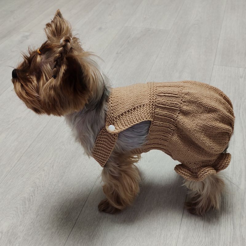 Gray overalls for small dogs