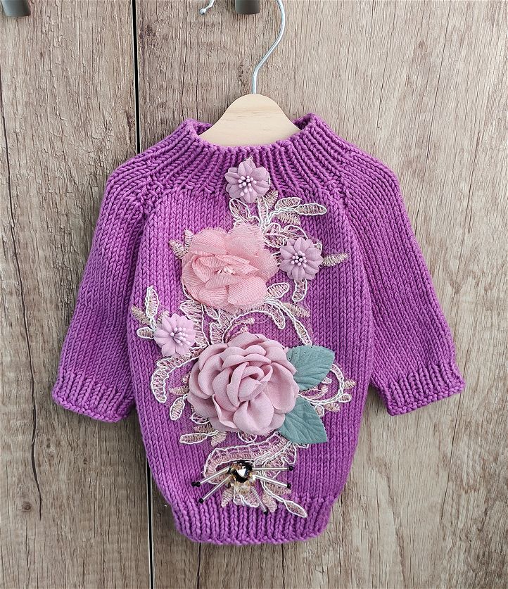 Lilac sweater for small dogs