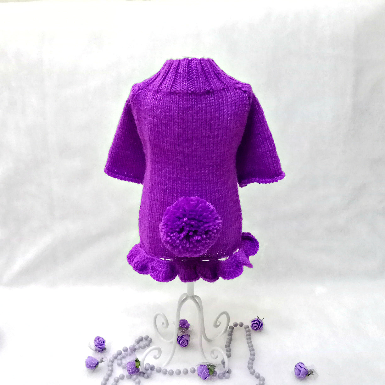 Luxury hand-kitted dog sweater and hat set – Custom knitted