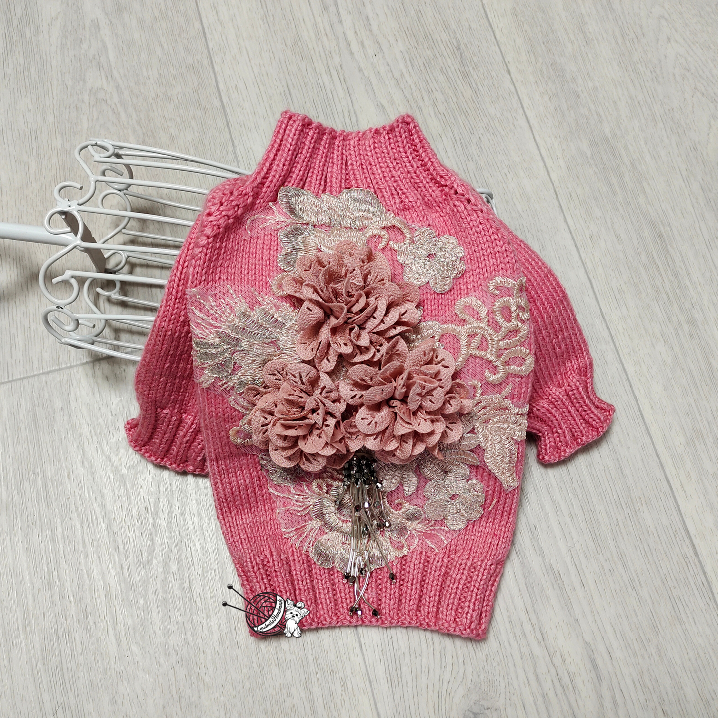 Pink jumper for dogs handmade