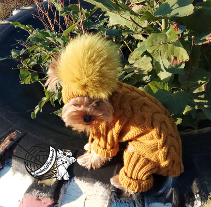 Knitted dog jumpsuit