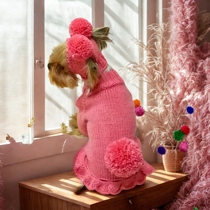 Luxury hand-kitted dog sweater and hat set – Custom knitted