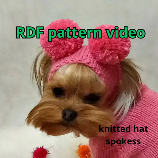 Pattern knitting hat dog